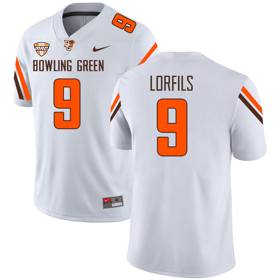 Bowling Green Falcons #9 Darius Lorfils College Football Jerseys Stitched Sale-White